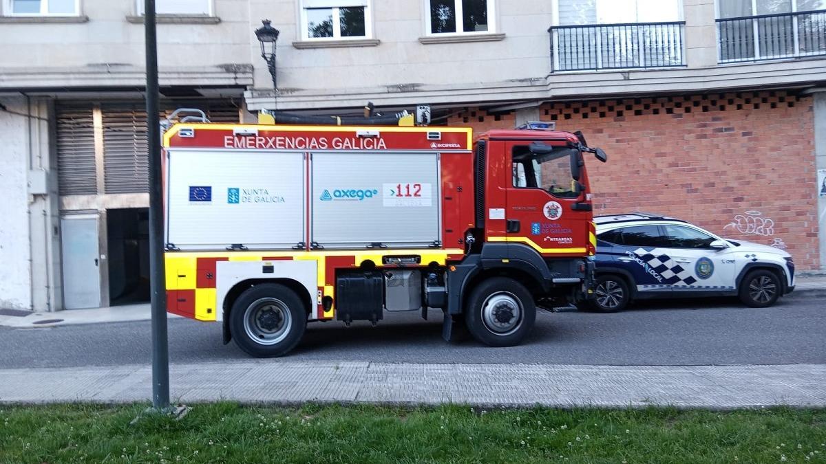 El camión de los bomberos de Ponteareas, en una intervención anterior