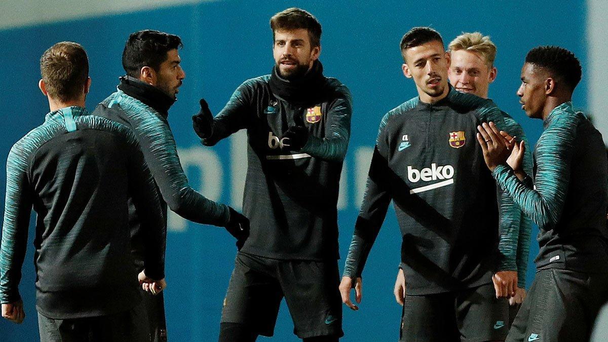 Entrenamiento del FC Barcelona previo al partido con el Borussia Dortmund