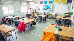 Un aula de la Escola Santa Coloma.