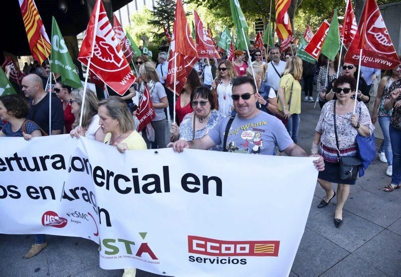 Manifestación contra la apertura de comercios en festivos