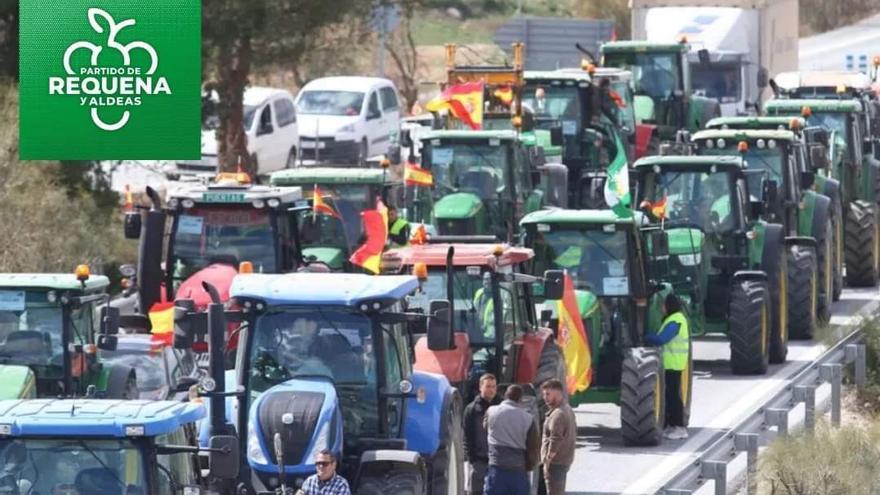El Partido Requena y Aldeas secunda las movilizaciones agrarias de cortes de carreteras