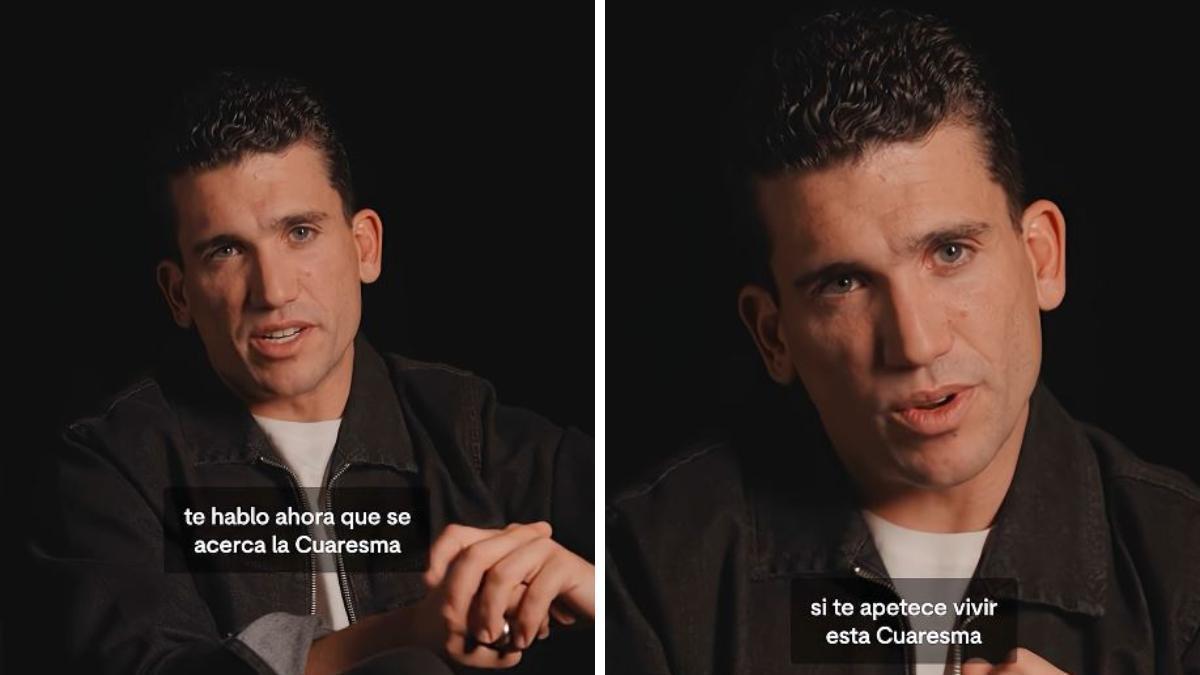 Dos fotogramas del vídeo subido a Instagram del actor Jaime Lorente.