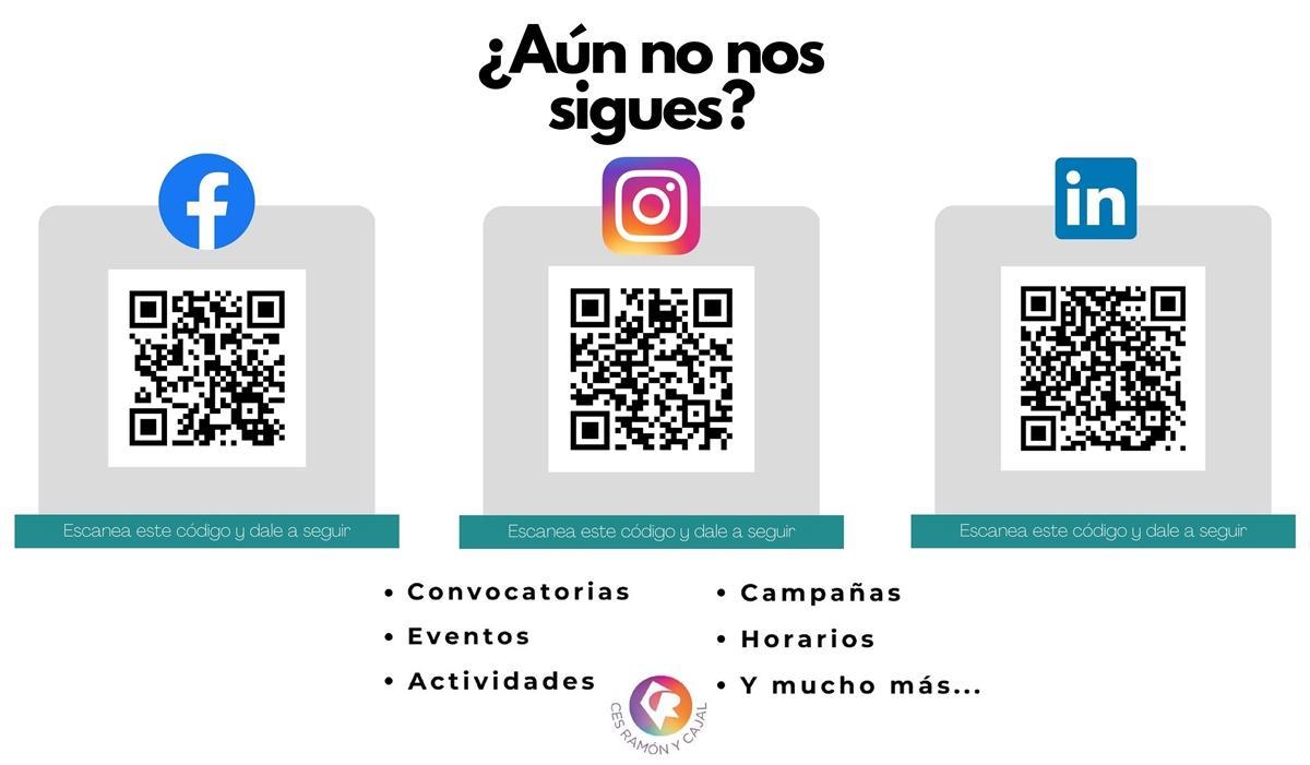 Accede a las redes del centro a través de estos códigos.