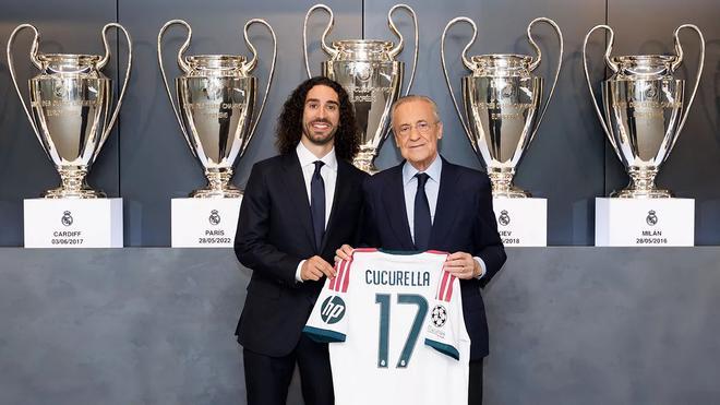Cucurella ya posa, a escondidas, con las 15 Copas de Europa del Real Madrid