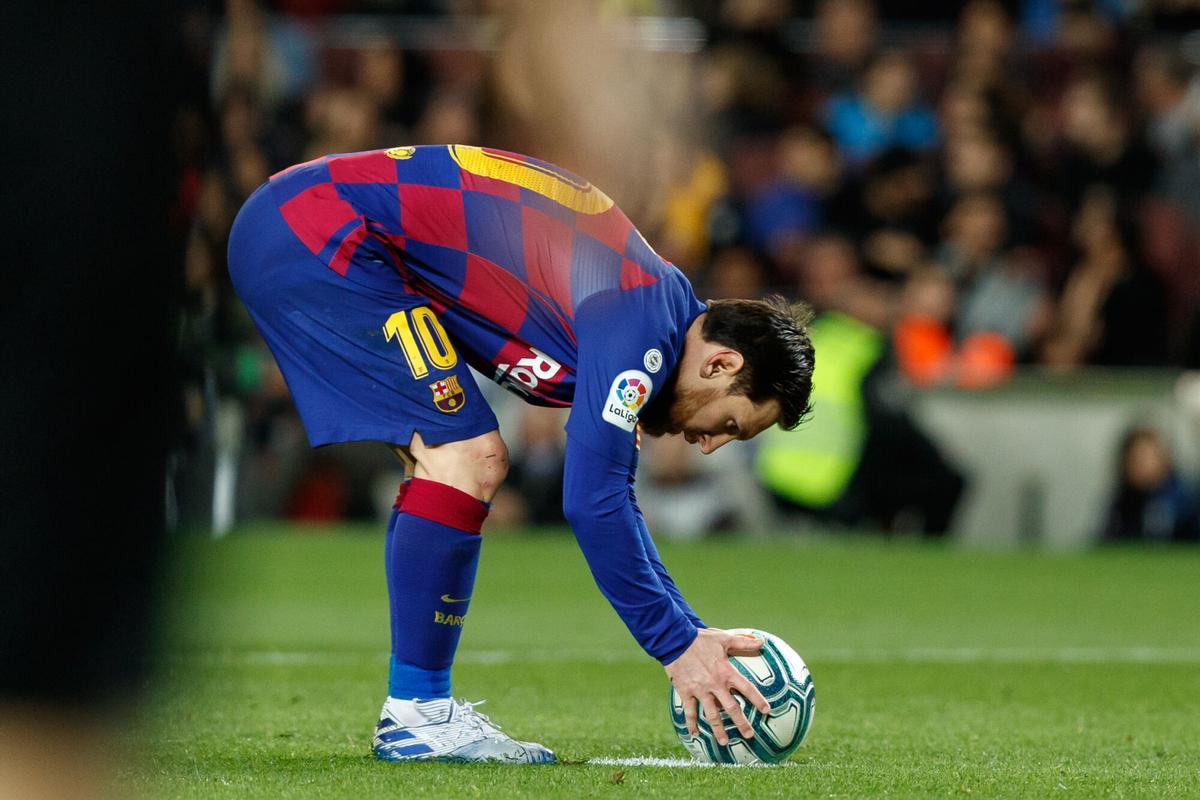 Messi, durante un encuentro en el Camp Nou