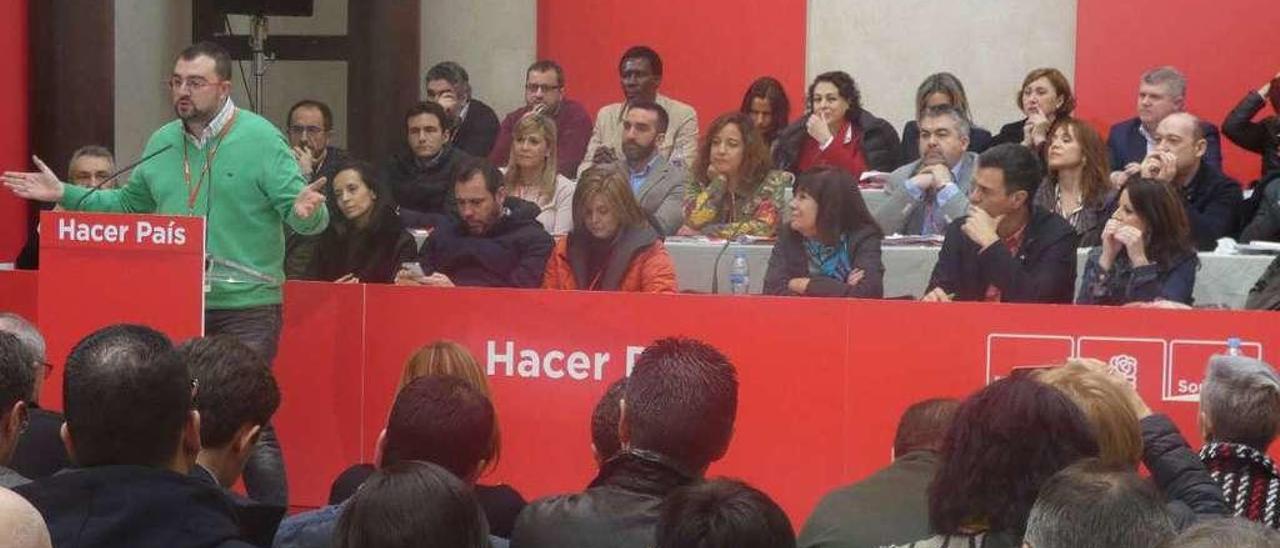 Adrián Barbón, durante su intervención del pasado sábado en el comité federal del PSOE.