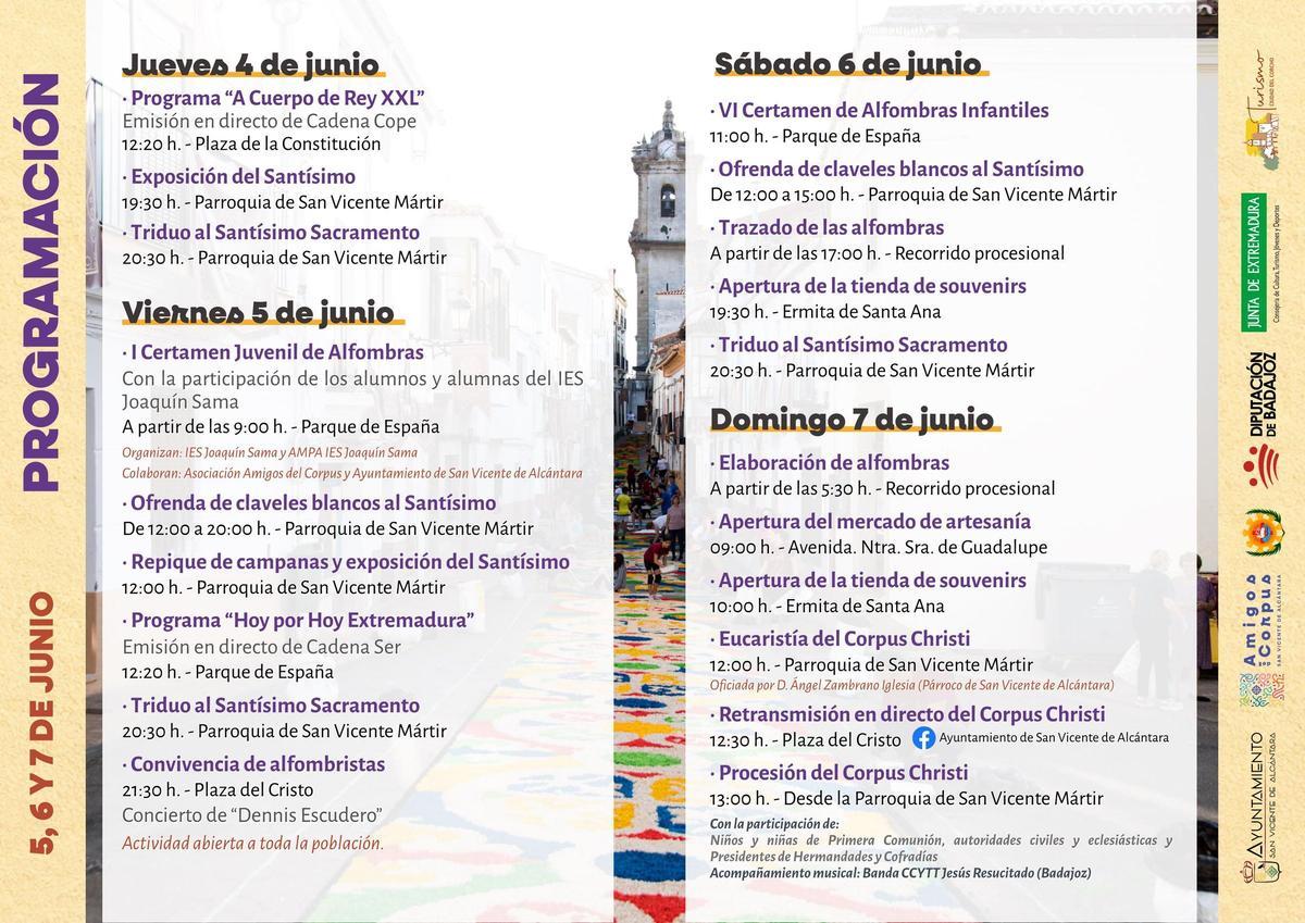 Programación Corpus Christi San Vicente de Alcántara.