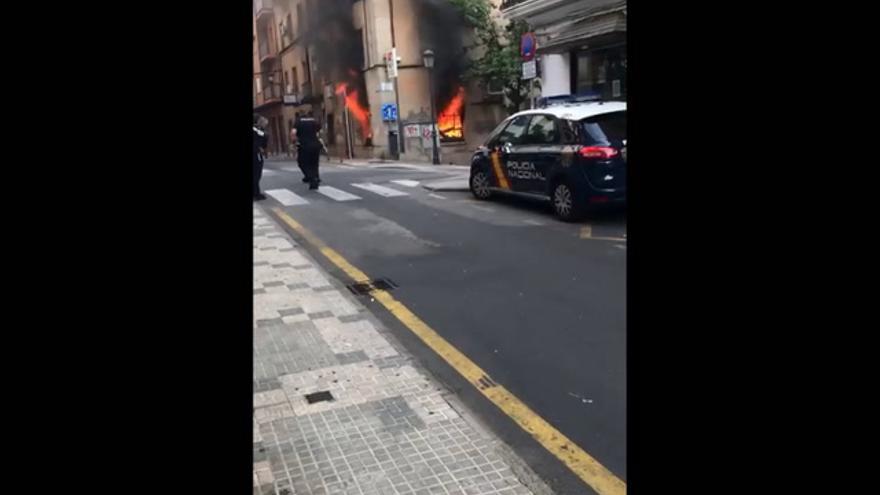 Incendio en la sede de UGT en Cáceres