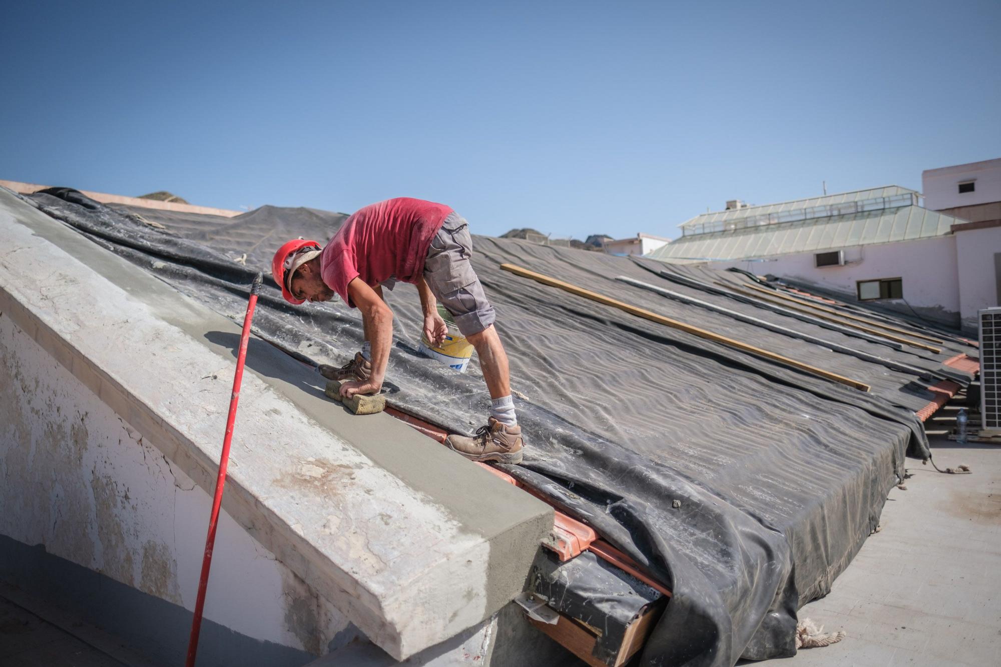 Obras en la cubierta del Ayuntamiento de Santa Cruz de Tenerife