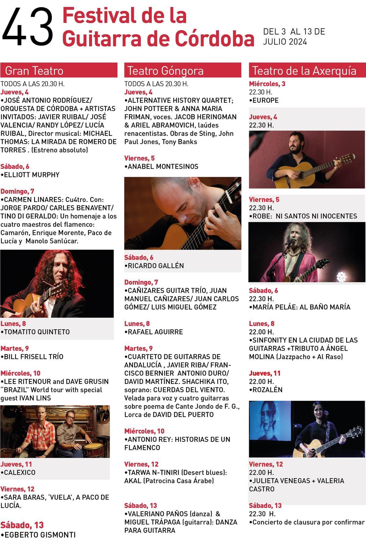Cartel del Festival de la Guitarra de Córdoba 2024.