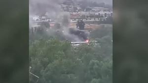 Incendio en la catenaria de un tren de la R3 en Torelló