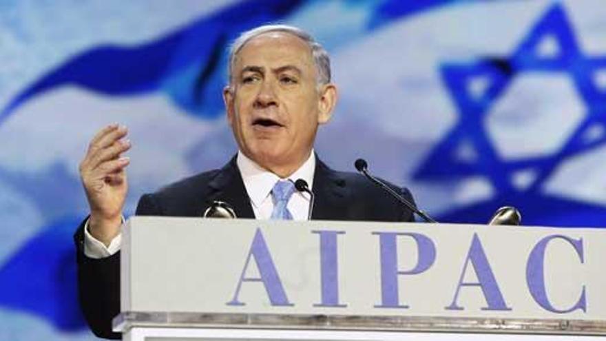 Netanyahu, en su discurso ante la AIPAC.