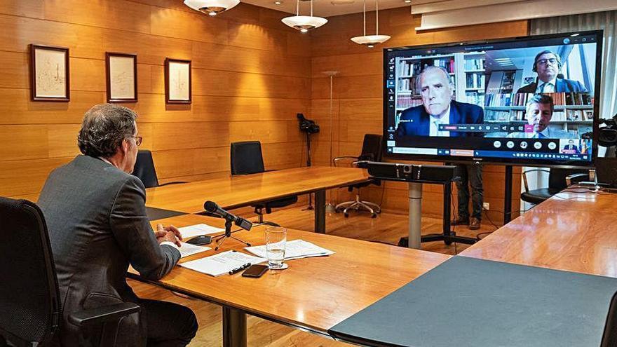 Feijóo, ayer, durante su participación en el foro.