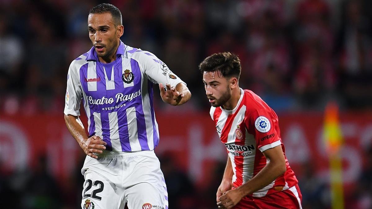 Patrick Roberts en su debut ante el Real Valladolid