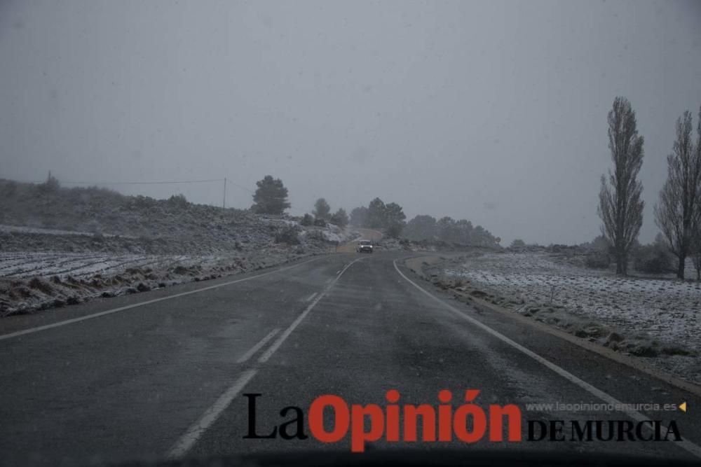 Nieva en las pedanías altas de la comarca del Noro