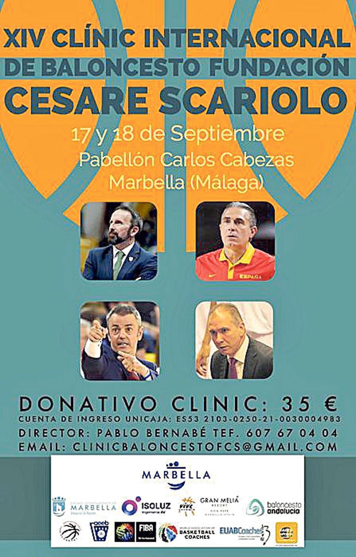Cartel de la edición de 2022 del clínic Cesare Scariolo.