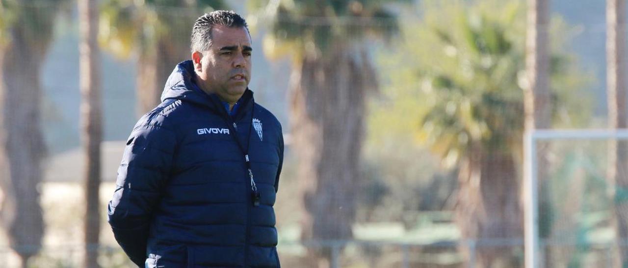 Germán Crespo, durante un entrenamiento en el Córdoba CF.