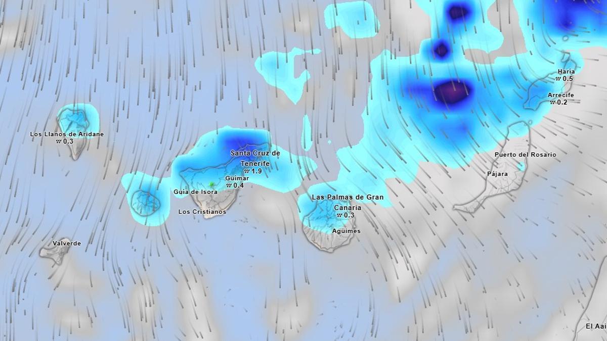 Mapa meteorológico para el jueves en Canarias