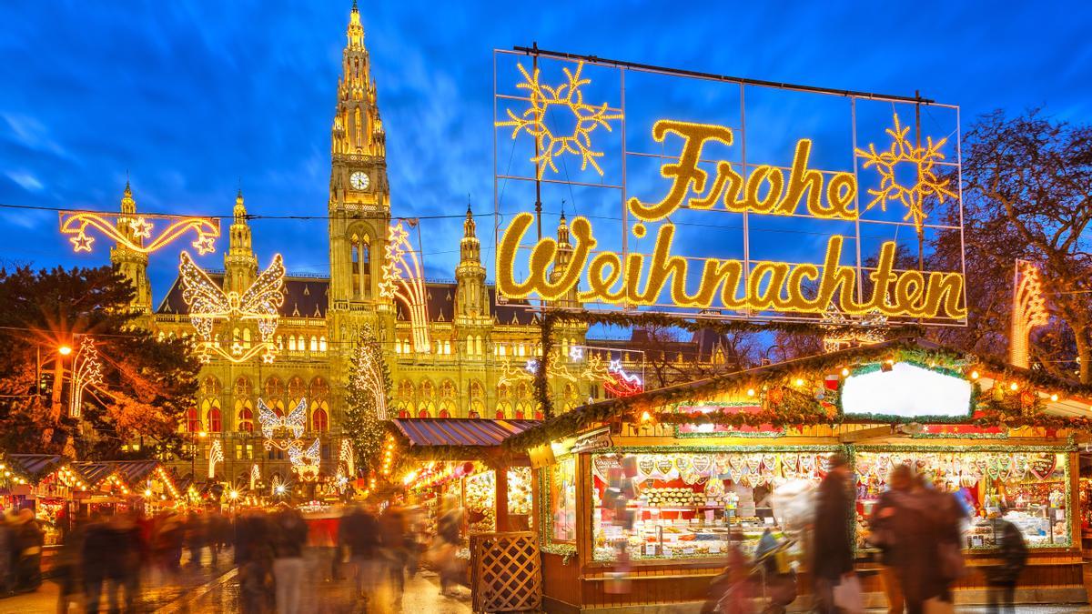 Mercado navideño en Viena.