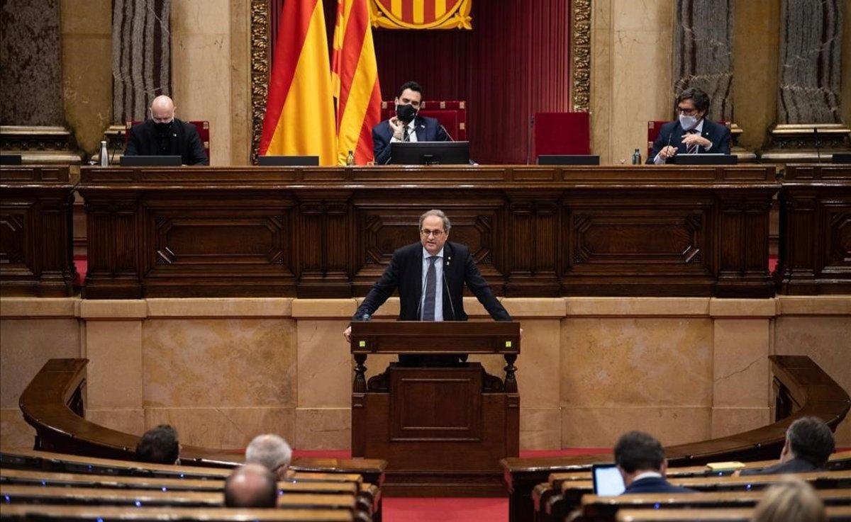 Intervención de Quim Torra en el pleno extraordinario del Parlament sobre el papel de la monarquía.