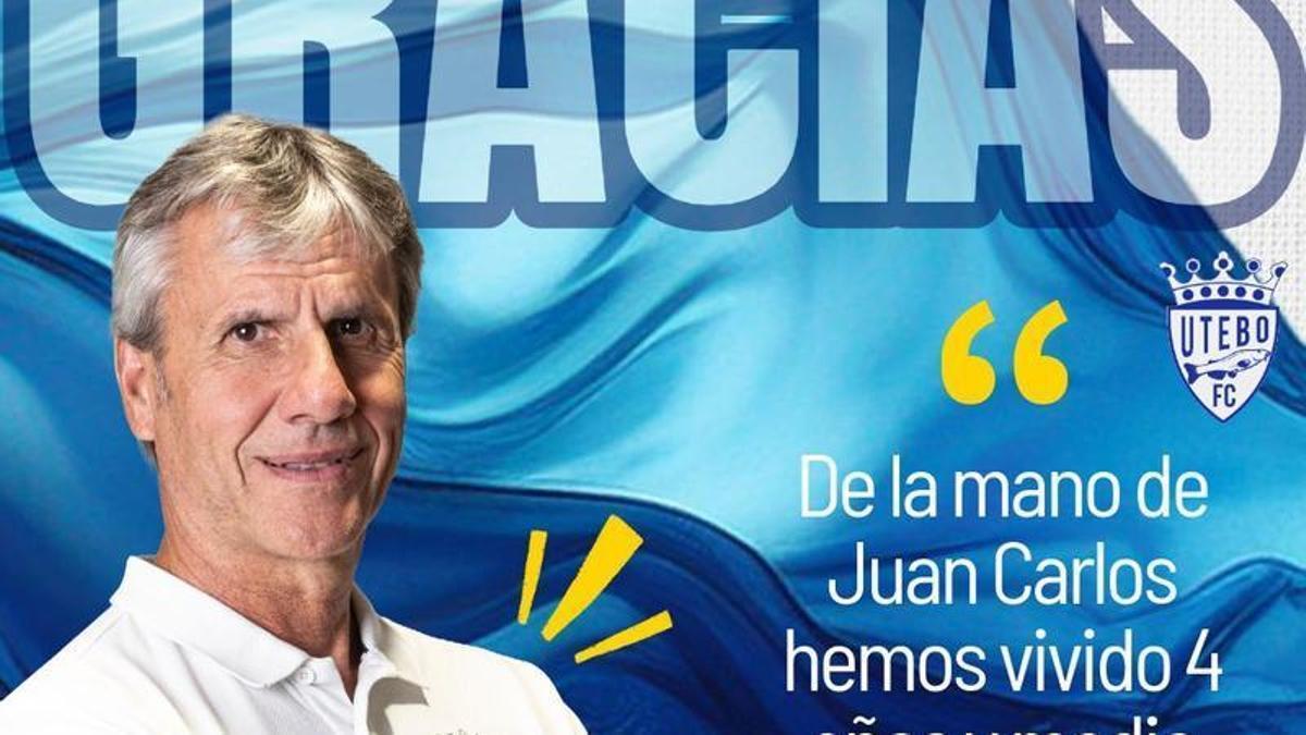Imagen con la que el Utebo se ha despedido de Juan Carlos Beltrán.
