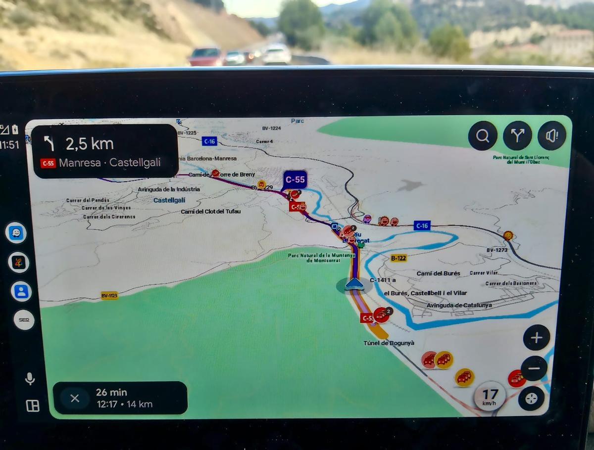 Cues a la C-55 entre Castellbell i el Vilar i Castellgalí