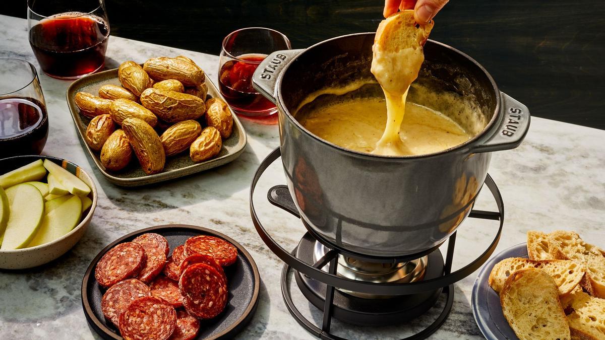 Fondue eléctrica de acero inoxidable