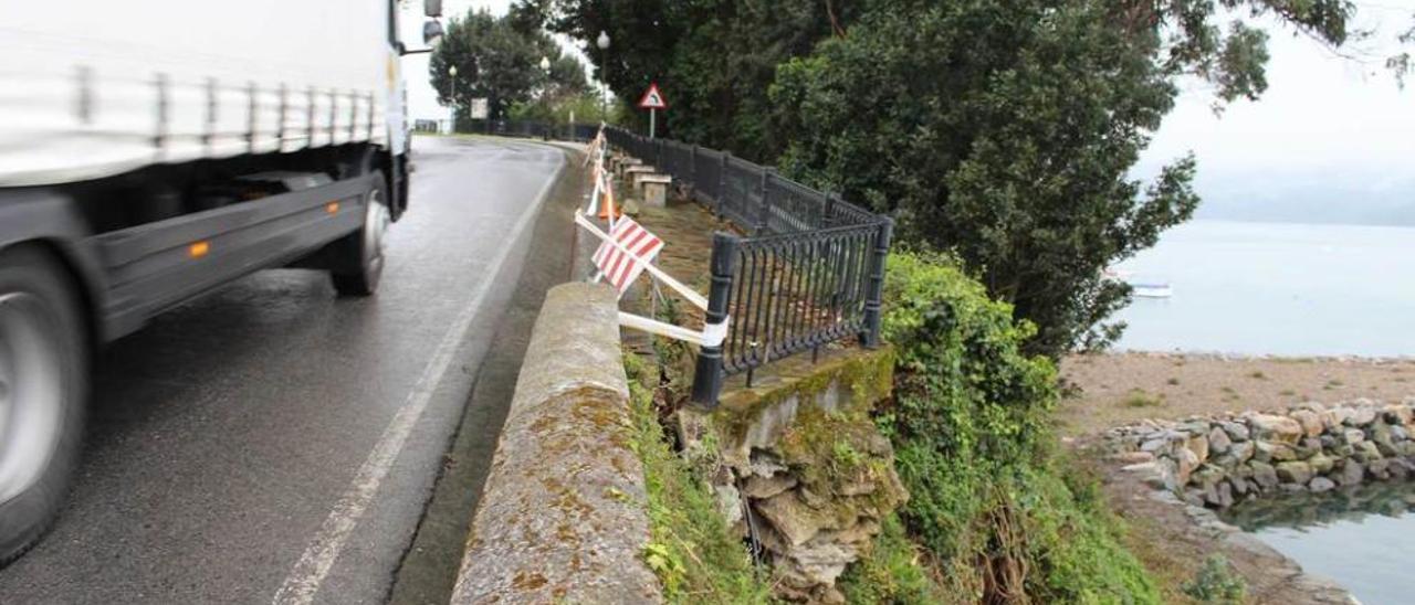 Estado del derrumbe, ayer.