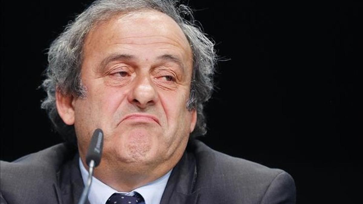 Michel Platini, en una conferencia de prensa tras una reunión de la UEFA