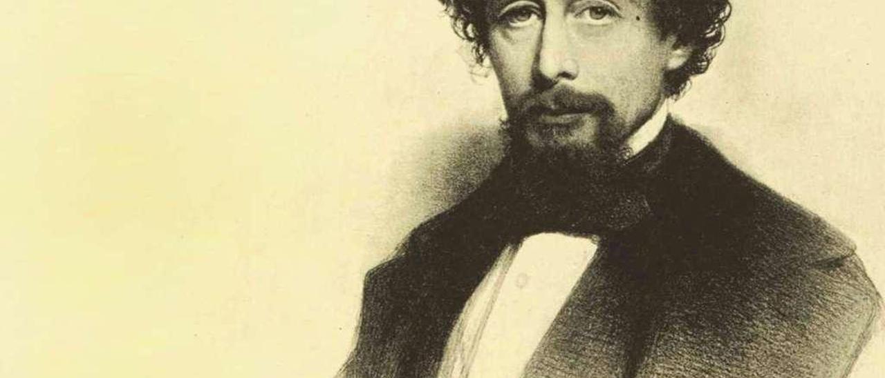 Retrato del escritor Charles Dickens.