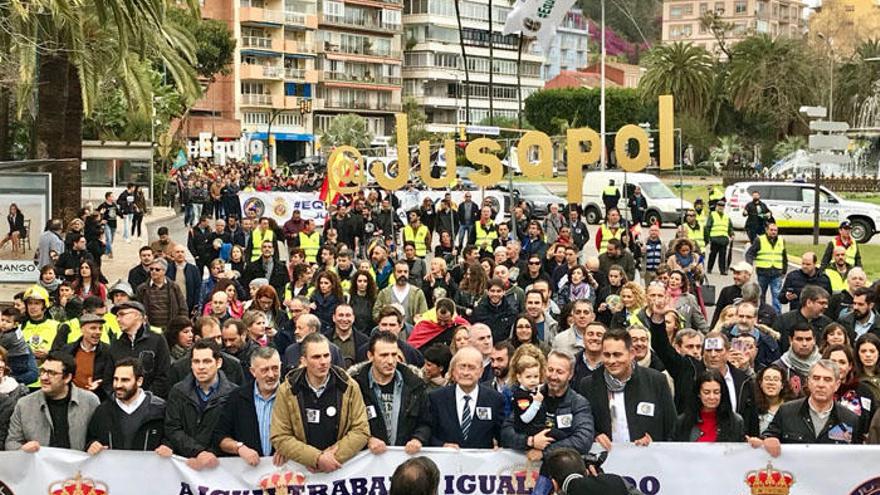 La manifestación de Jusapol en Málaga.