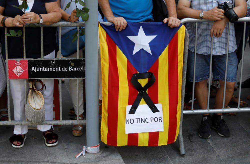 Manifestació contra el terrorisme i en suport a les víctimes dels atemptats de Barcelona