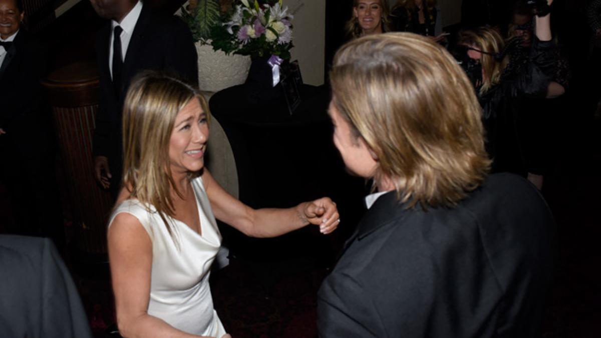 Jennifer Aniston y Brad Pitt en el backstage de los SAG Awards 2020