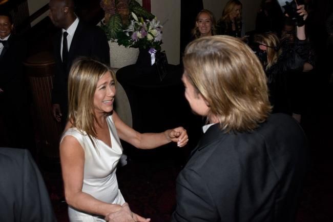 Jennifer Aniston y Brad Pitt en el backstage de los SAG Awards 2020