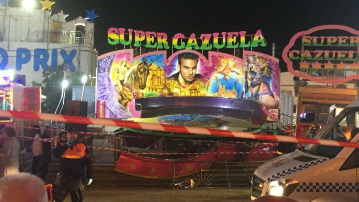 Una veintena de heridos en un accidente en una atracción de feria en Sevilla