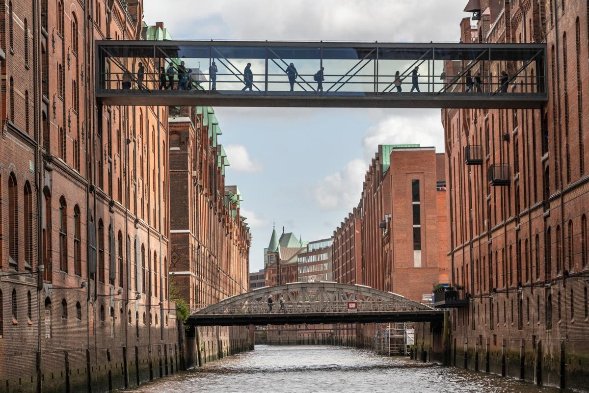 Speicherstadt, complejo de viejos almacenes de la ciudad que es Patrimonio Mundial