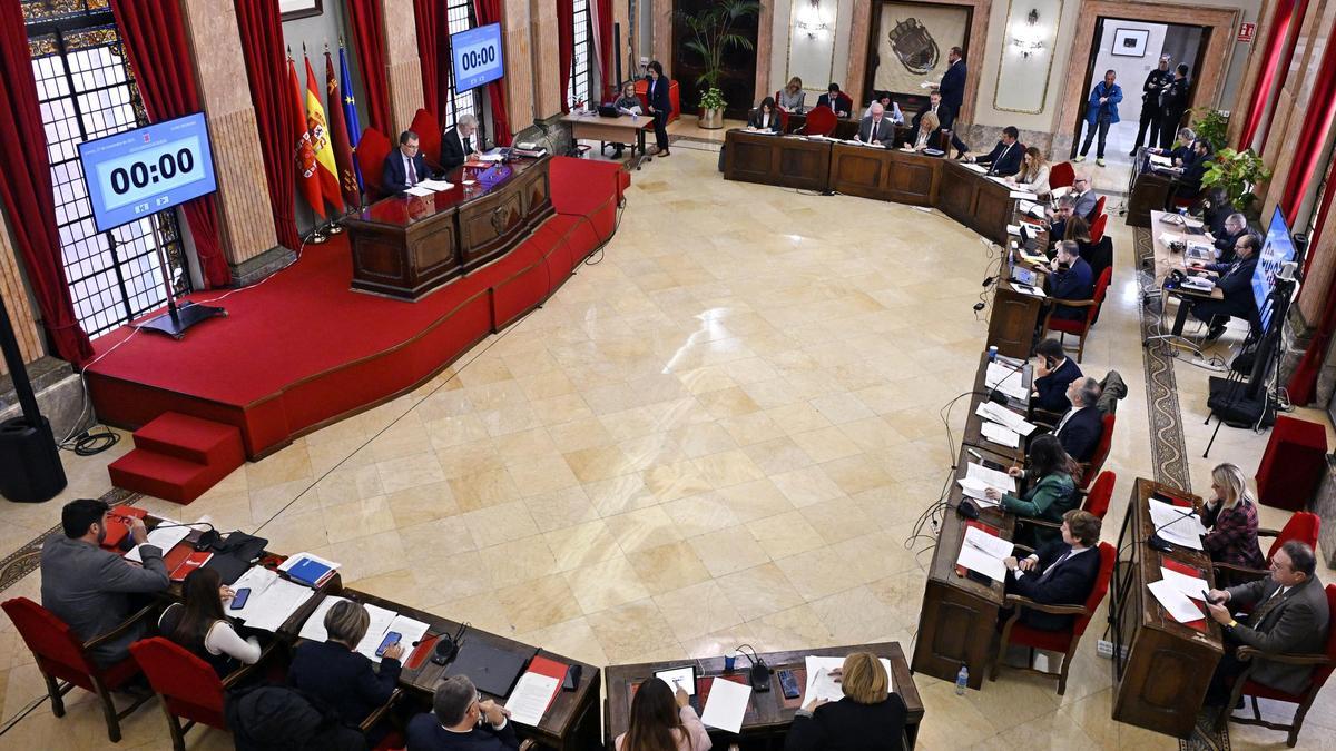 Sesión plenaria de este jueves en el Ayuntamiento de Murcia.