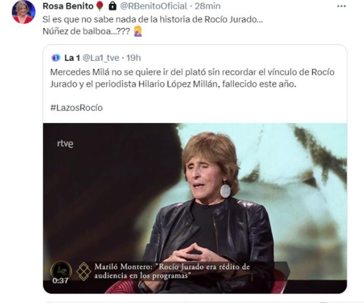 Rosa Benito critica a 'Lazos de Sangre' por el documental de su cuñada