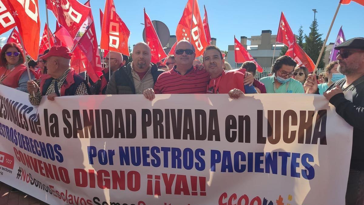 Movilizaciones de trabajadores de la sanidad privada.