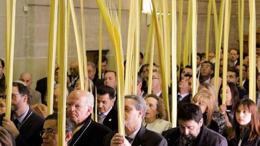 Bendición de palmas el Domingo de Ramos del pasado año.