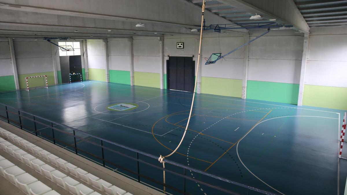 Interior del pabellón de Beluso.