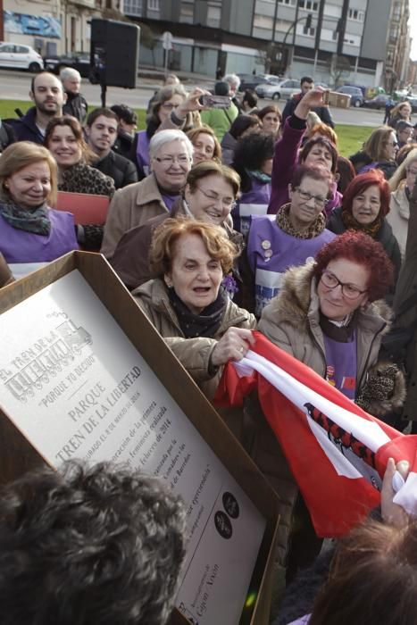 Inauguración de los jardines del Tren de la Libertad