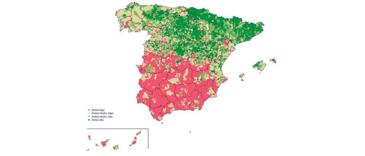 El mapa de las otras dos Españas.