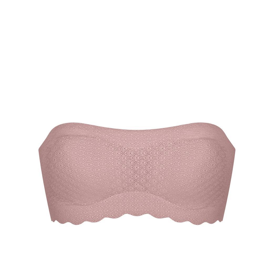 Sujetador bandeau sin aros 'Zero Feel Lace' en color rosa, de Sloggi.  Precio: 34,90 euros (-30% durante los Comfort Days)