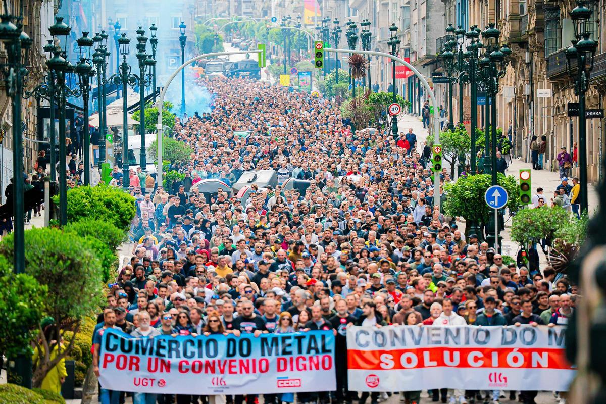 Tercera jornada de huelga del sector del metal en Vigo