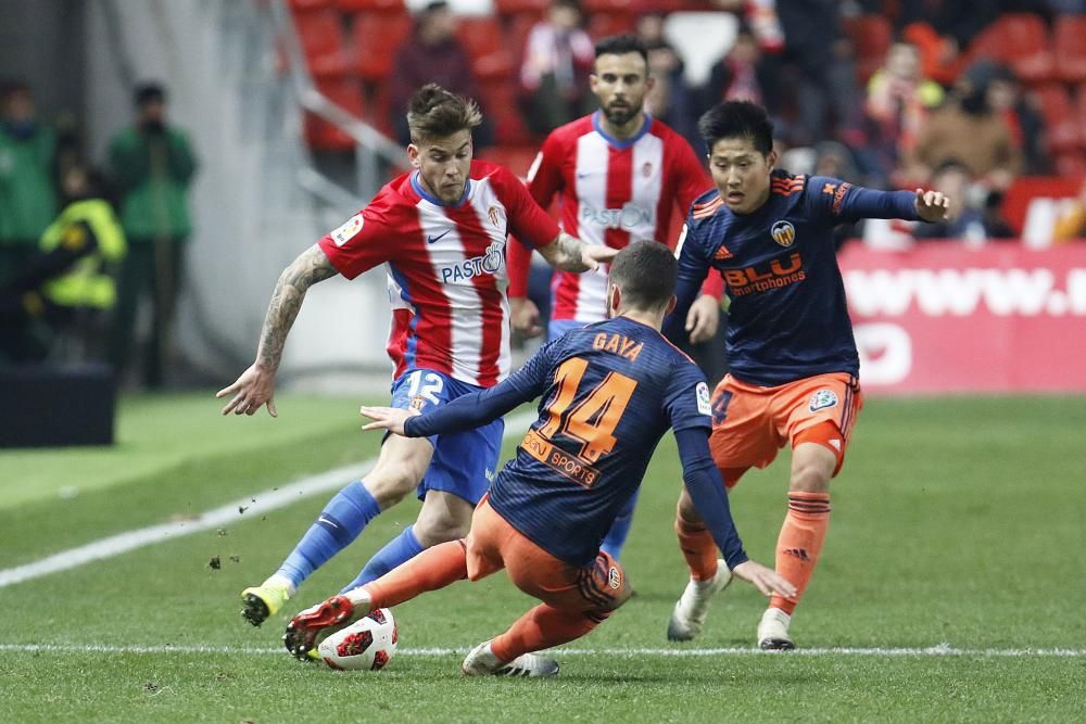 El partido de Copa entre el Sporting y el Valencia, en imágenes