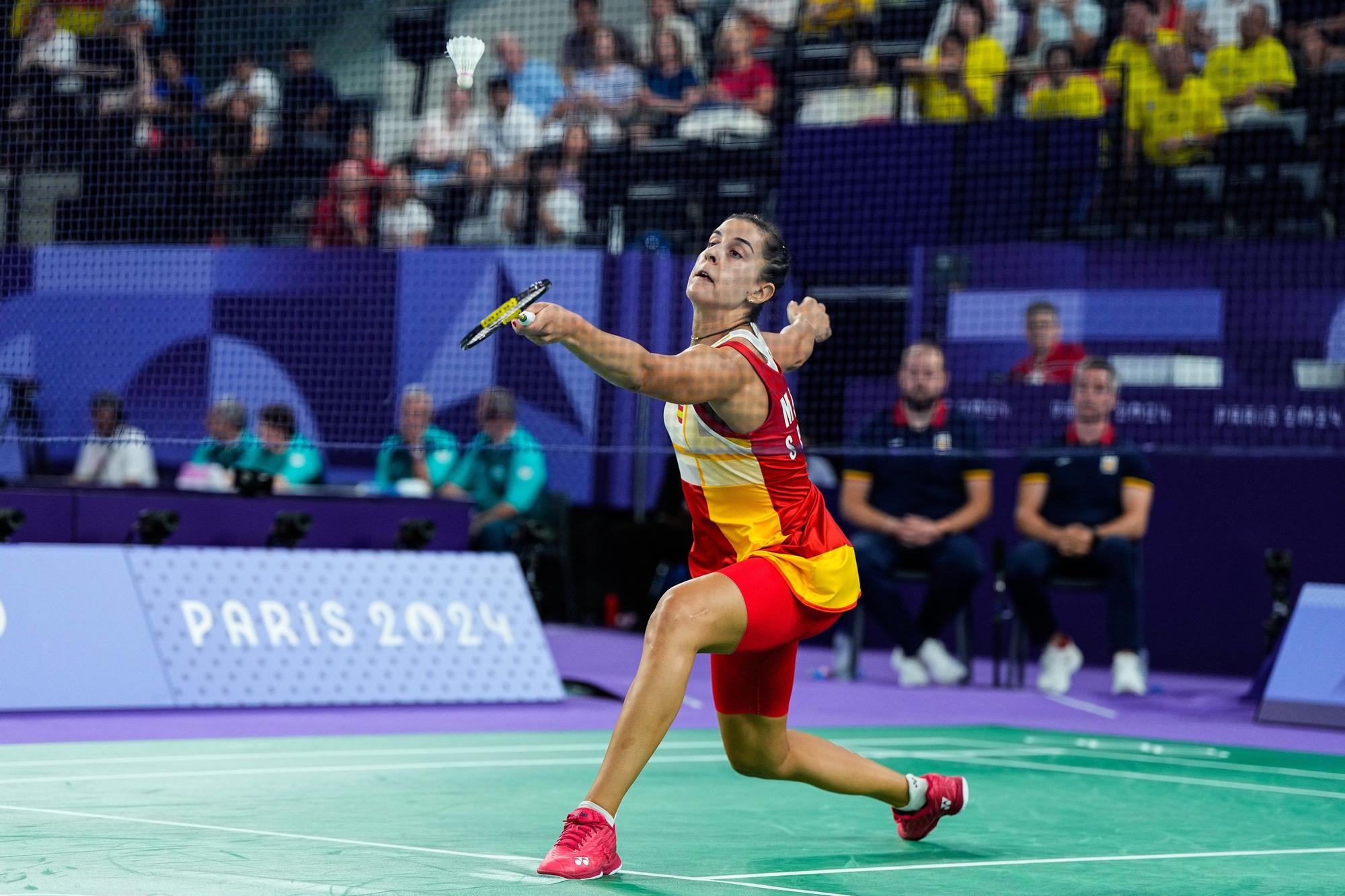 La jugadora española de bádminton Carolina Marín, en Paris 2024.