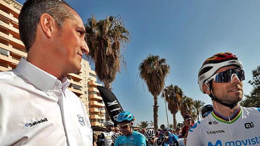 Ángel Casero, junto a Alejandro Valverde en la última edición de la Volta CV