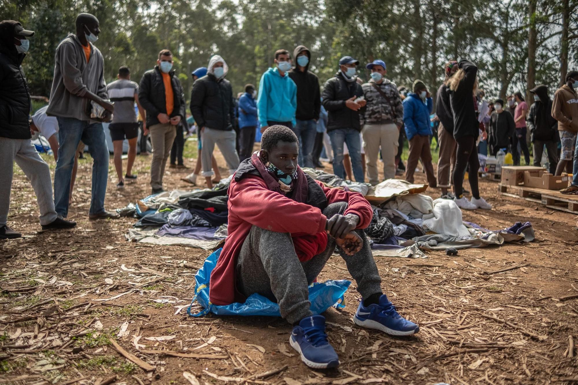 Protestas de migrantes en Las Raíces