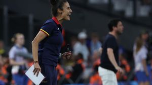 Montse Tomé durante el partido.